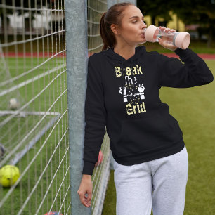 Break the Grid Modern Cat Typografy Minimalistisch Hoodie