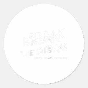 Break the Stigma Mental Health Awareness Raglan Ba Runder Aufkleber