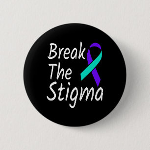 Break the Stigma Suicide Prevention Ribbon Awarene Button