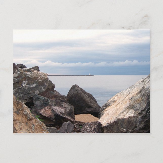 Break Wall am Lake Superior Postkarte (Vorderseite)