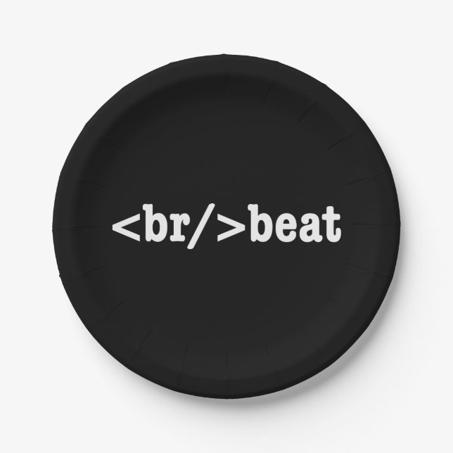 Breakbeat HTML Pappteller (Vorderseite)