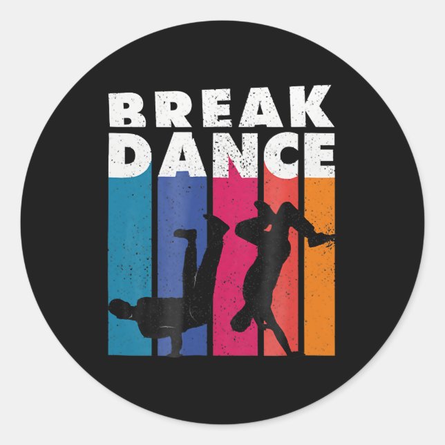 Breakdance - Breakdance 90s Hip Hop Hiphop Runder Aufkleber (Vorderseite)