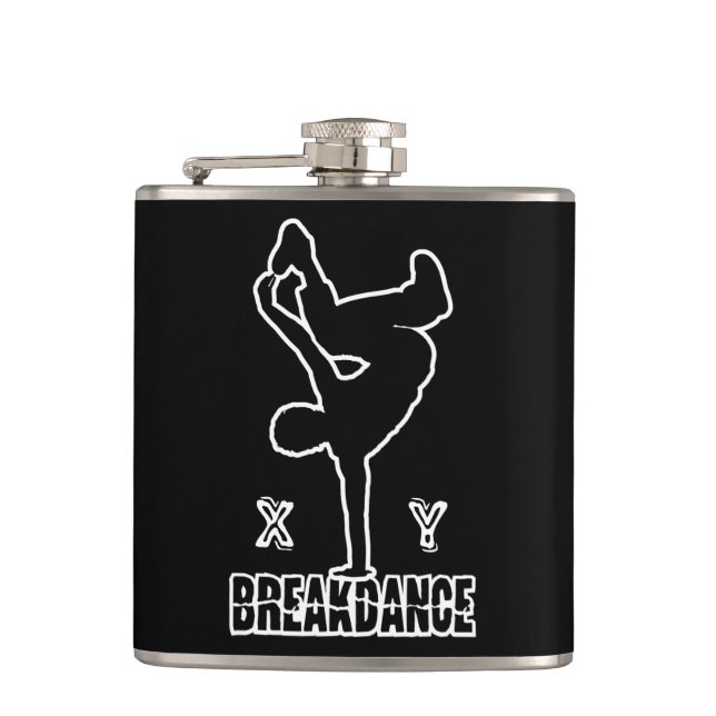 Breakdance custom monogram flask flachmann (Vorderseite)