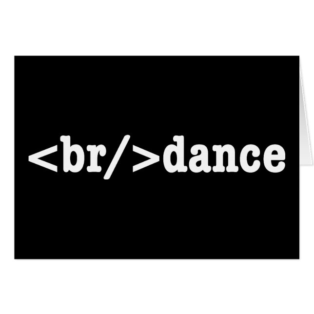Breakdance HTML Code Grußkarte (Vorderseite (Horizontal))