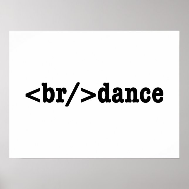 breakdance HTML Code Poster (Vorne)