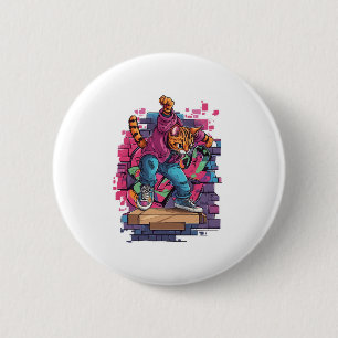 Breakdance Meow - Urban Graffiti Cat Dance Button