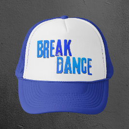 Breakdance neblauer Hut Truckerkappe