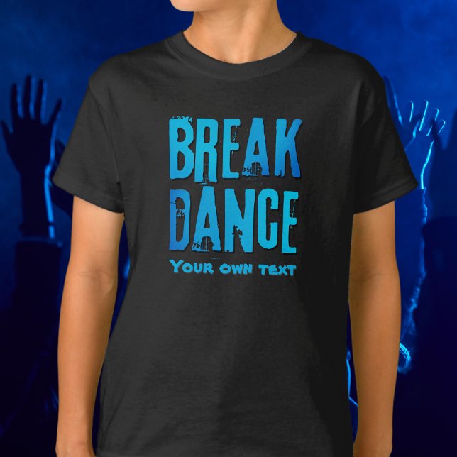 Breakdance neon blue script kids T-Shirt (Von Creator hochgeladen)