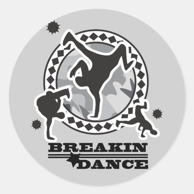 Breakdance Runder Aufkleber (Vorderseite)