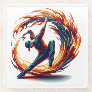 Breakdance Street Fire with Urban Energy Glasuntersetzer