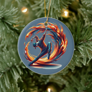 Breakdance Street Fire with Urban Energy Keramik Ornament
