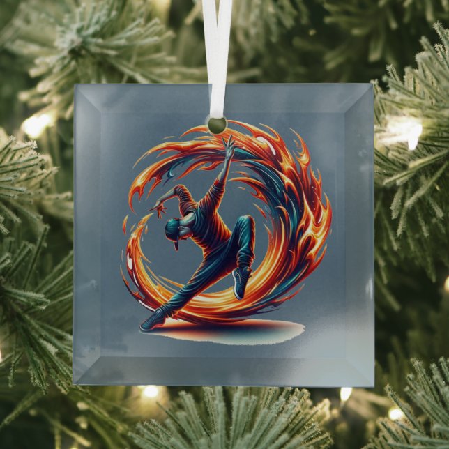 Breakdance Street Fire with Urban Energy Ornament Aus Glas (Insitu)