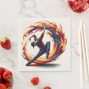 Breakdance Street Fire with Urban Energy Serviette