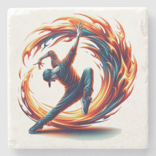 Breakdance Street Fire with Urban Energy Steinuntersetzer
