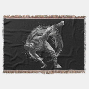 Breakdance Urban Style Monochrome Motion Art Decke