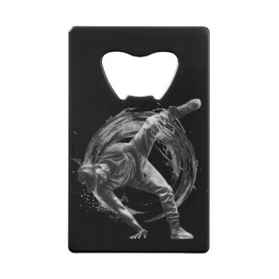 Breakdance Urban Style Monochrome Motion Art Geldbeutel Flaschenöffner