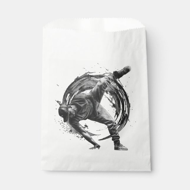 Breakdance Urban Style Monochrome Motion Art Geschenktütchen (Vorderseite)