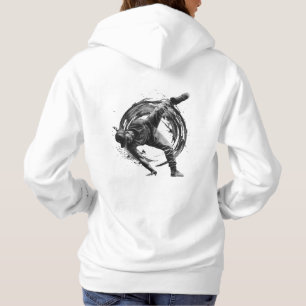 Breakdance Urban Style Monochrome Motion Art Hoodie