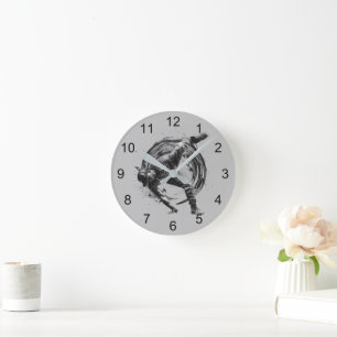 Breakdance Urban Style Monochrome Motion Art Runde Wanduhr