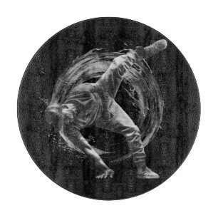 Breakdance Urban Style Monochrome Motion Art Schneidebrett