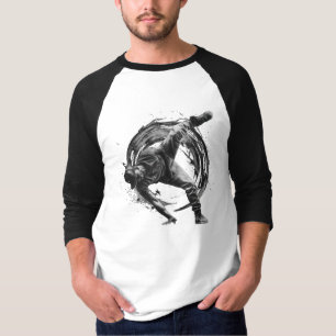 Breakdance Urban Style Monochrome Motion Art T-Shirt
