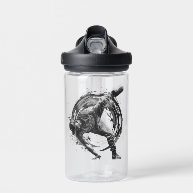 Breakdance Urban Style Monochrome Motion Art Trinkflasche (Vorne)
