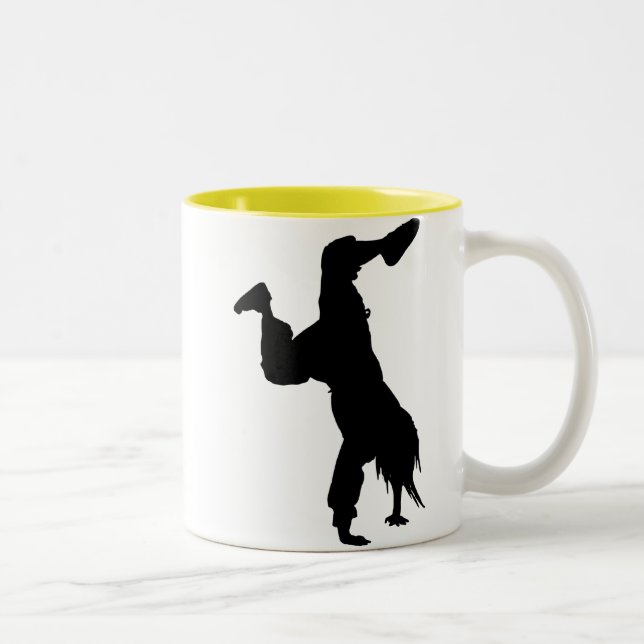 Breakdancer; Gelb Zweifarbige Tasse (Rechts)