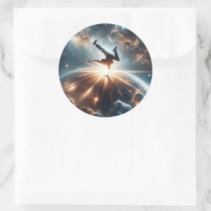 Breakdancer in action, Ai, Action in der Galaxie Runder Aufkleber