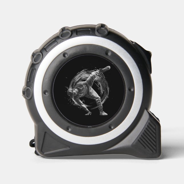 Breakdancer in Aktion im Stil eines Spritzers mit  Maßband (Vorderseite)