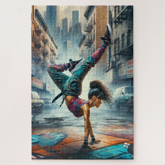 Breakdancer Women in Action New Yorker Silhouette (Vertikal)