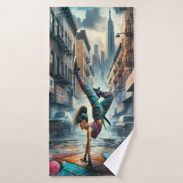 Breakdancer Women in Action New Yorker Silhouette Badehandtuch (Badehandtuch)