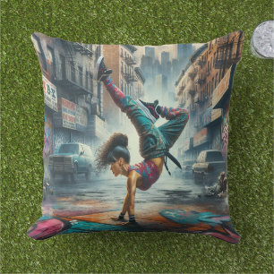 Breakdancer Women in Action New Yorker Silhouette Kissen