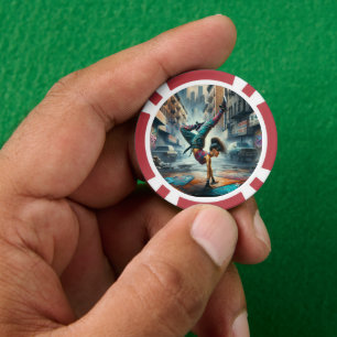 Breakdancer Women in Action New Yorker Silhouette Pokerchips