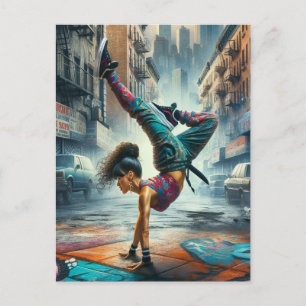 Breakdancer Women in Action New Yorker Silhouette Postkarte