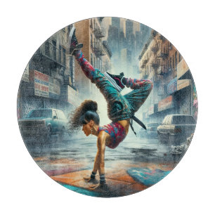 Breakdancer Women in Action New Yorker Silhouette Schneidebrett