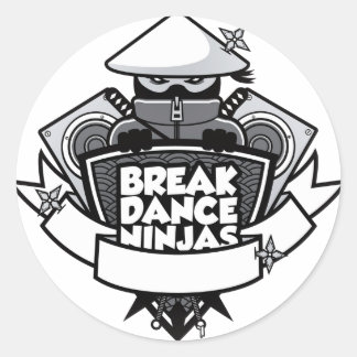 Breakdancing Ninja Wappen-japanische Art Runder Aufkleber
