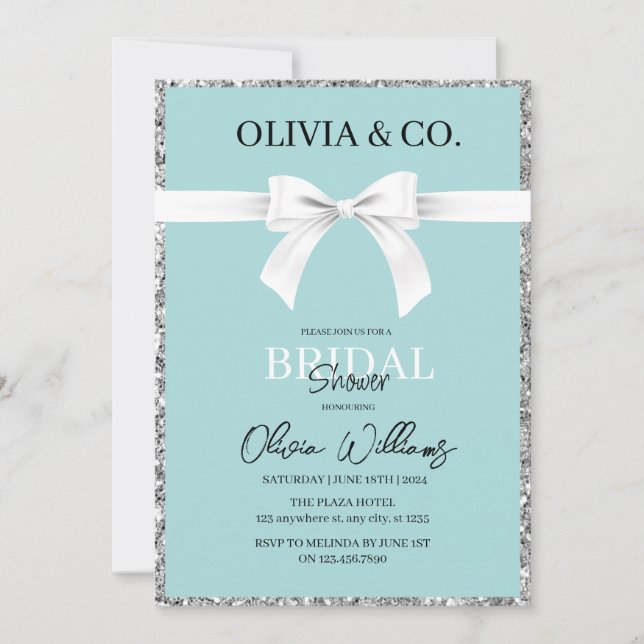 Breakfast at Tiffany's Bridal shower invitation (Vorderseite)