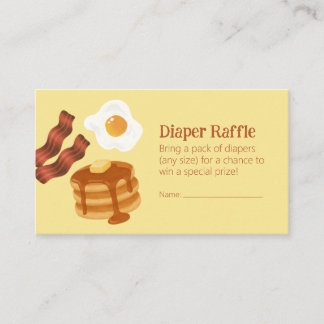 Breakfast Brunch Theme Diaper Raffle Ticket  Begleitkarte