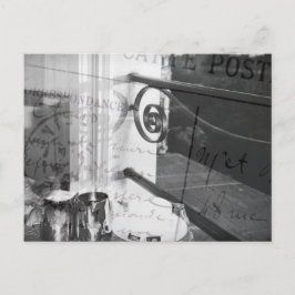 Breakfast in Paris, Black and White Post Card Postkarte