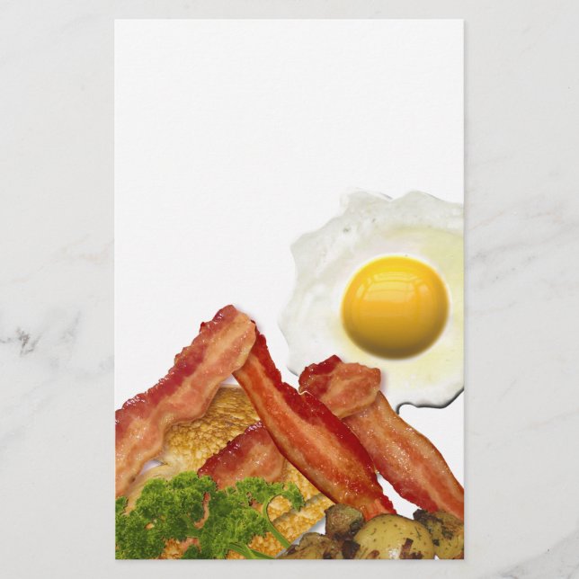 Breakfast Landscape Bacon Eggs Briefpapier (Vorderseite)