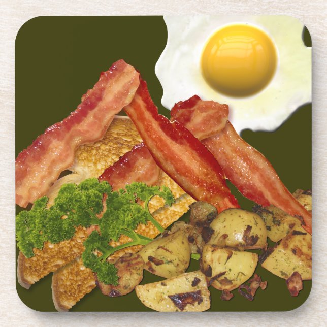 Breakfast Landscape Bacon Eggs Getränkeuntersetzer (Vorderseite)
