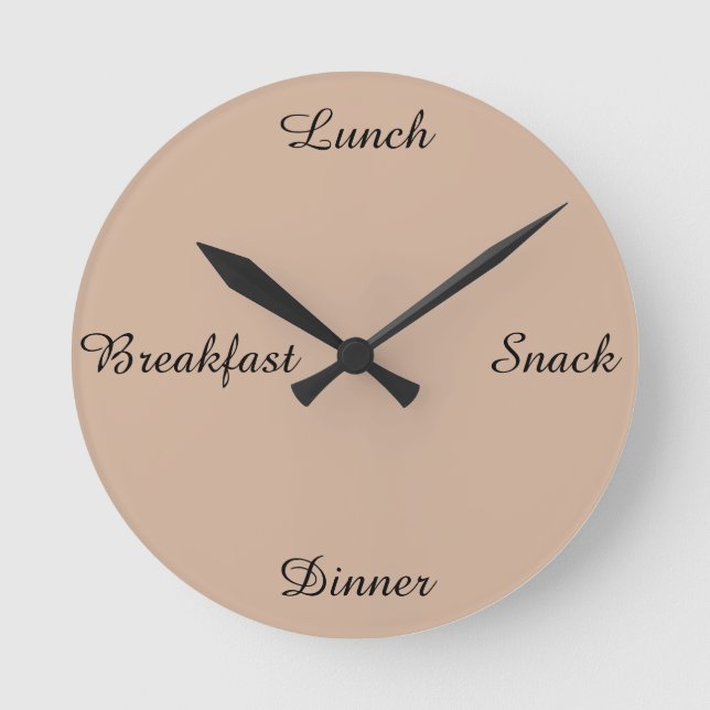 ~Breakfast lunch snack dinner~ WALLCLOCK. Runde Wanduhr (Vorderseite)