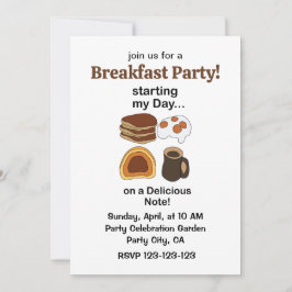 Breakfast On a Delicious Note Party Einladung
