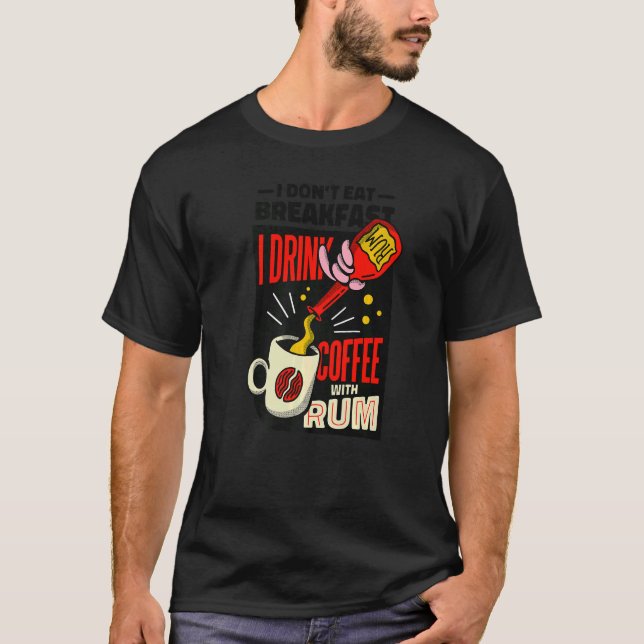 Breakfast Quote Coffee  Nightdress Sleep T-Shirt (Vorderseite)