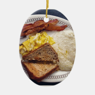 Breakfast Time - Bacon Eggs Toast Grits Keramik Ornament