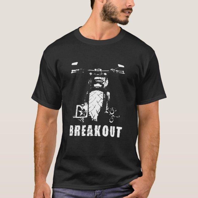 Breakfast - Vintager Motorrad-Sonderfahrer Chopper T-Shirt (Vorderseite)