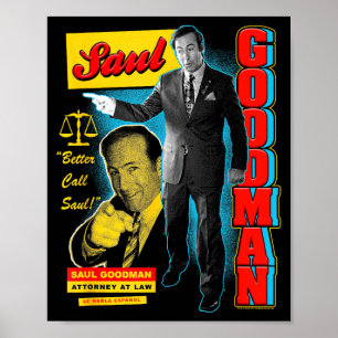 Breaking Bad Saul Goodman Farbige Werbekollage TV  Poster