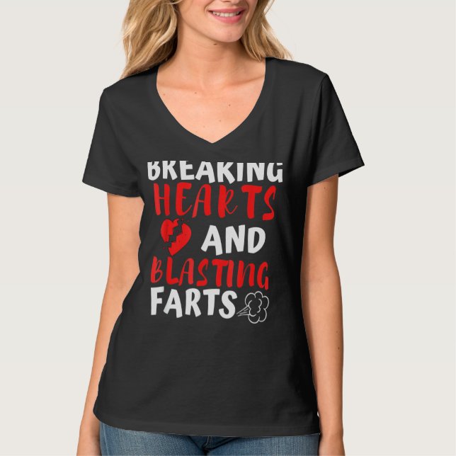 Breaking Hearts and Blasting Furzen Valentinstag T-Shirt (Vorderseite)