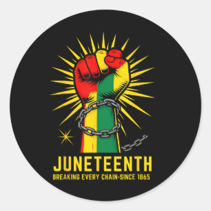 Breaking Jede Kette seit 1865 Juneteenth Black H Runder Aufkleber