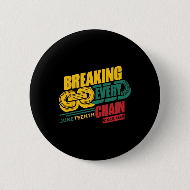Breaking Jede Kette seit 1865 Schwarze Geschichte  Button (Vorderseite)